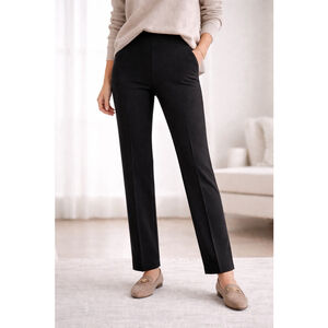 Essential Elements Black Knit Pants XS Wool Blend Stretch Pull On Slim Fit